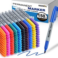 Permanent Markers Bulk, 150 Pack, 10 Assorted Colors,Multicolor Fine Tip Mark...