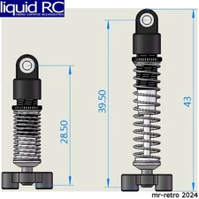 Hot Racing KMC43TD02 Aluminum Oil Damper Shocks Set (4) - Kyosho Mini-Z 4X4