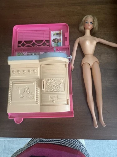 Vintage 1968 Mattel Barbie Doll Mod Era TNT Body + Barbie Kitchen Playset