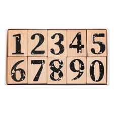 Number Stamps 0-9, 10 Pieces Rubber Stamp Set, 1 Inch 1 inch x 1