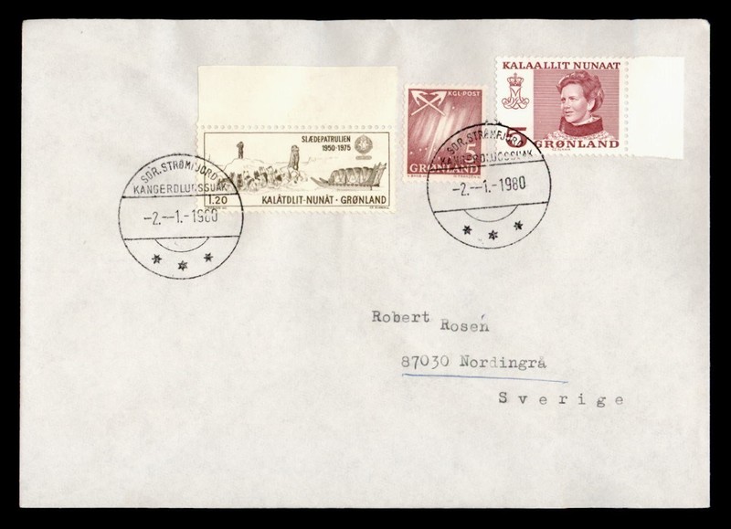 DR WHO 1980 GREENLAND ANTARCTIC KANGERDLUGSSUAK TO SWEDEN R82385