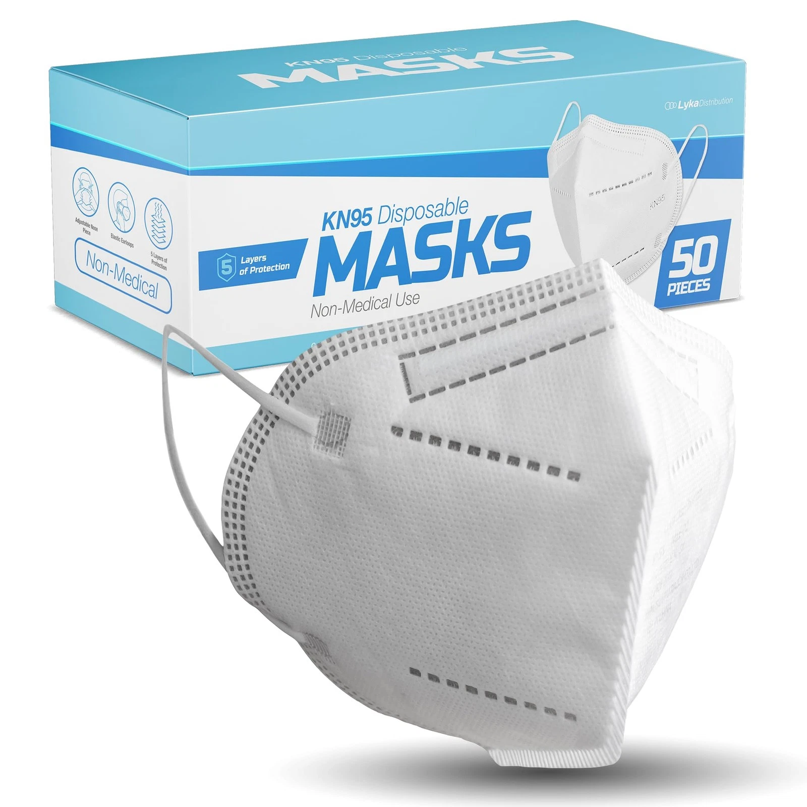 50 Pack White KN95 Face Masks for Adults and Kids - Kn95 Facemask Disposable ...
