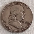 1954-S Franklin 50C Half Dollar 90% Silver US Coin
