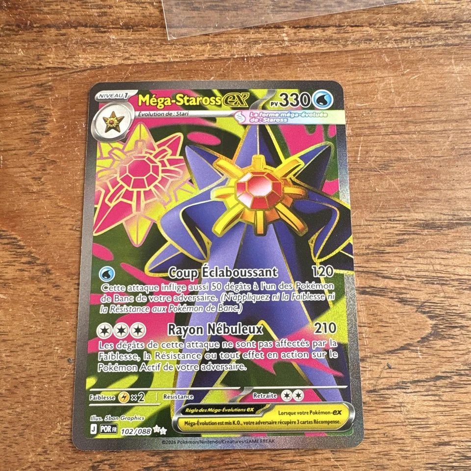 Pokémon JCC Méga-Staross EX 102/088 FR 330 PV Méga-Évolution Carte Pokémon 2026 - Photo 1/4