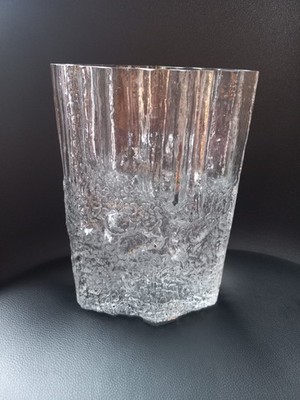 Tapio Wirkkala Iittala Vase Eisglas Pinus Finland signiert TW