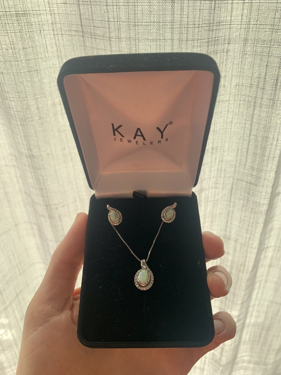Diamond Necklaces Rose Gold Kay Jewelry Opal Necklace Kays