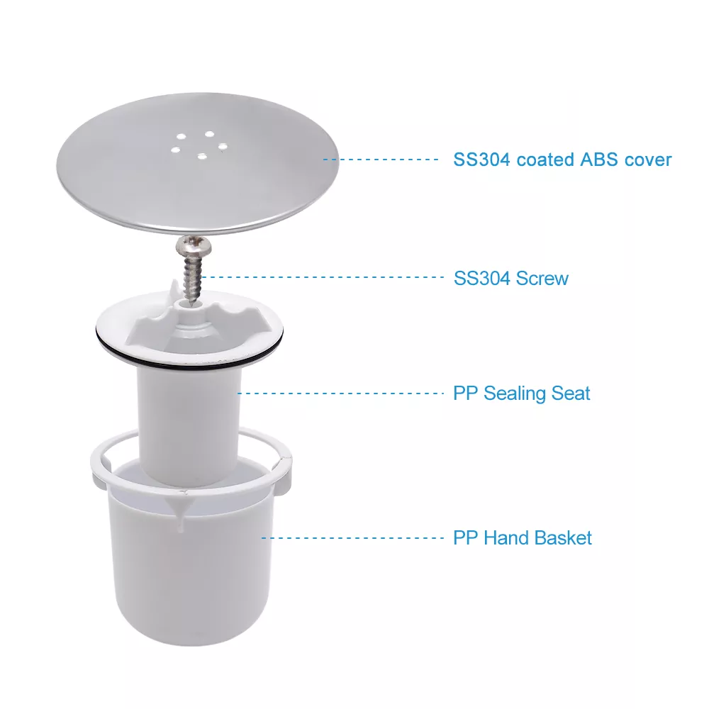 Shower Waste Drain Cap Tube/Cup Cover Cubicle 90mm / 115mm Drain