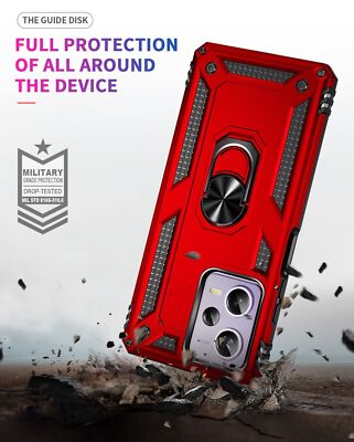 For Xiaomi Redmi Note 12 Case Ring Kickstand Cover +Tempered Glass Protector