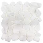Mosaic Stone Tile Flat Pebble Arctic Bathroom Kitchen Pool Backsplash White
