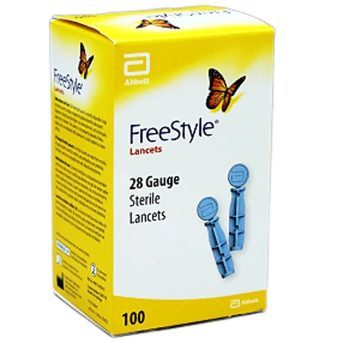Freestyle Sterile Lancets Made Very Thin Stainless Steel 28 Gauge 100 ct