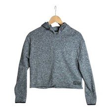 PINK Victoria's Secret Crop Hoodie Gray Size XS Drawstring