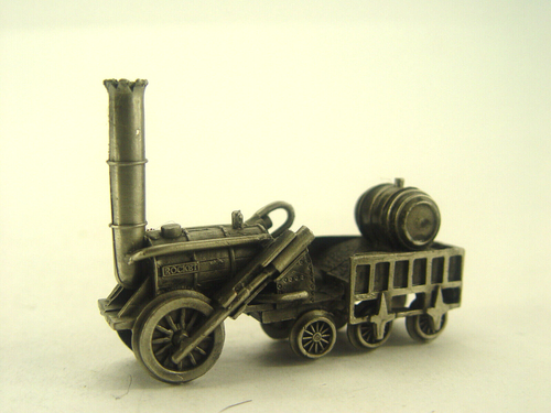 Deko Zinn Modell  Eisenbahn Lok - Dampflok ROCKET   8 cm - #454  #E gebr. - Picture 1 of 3