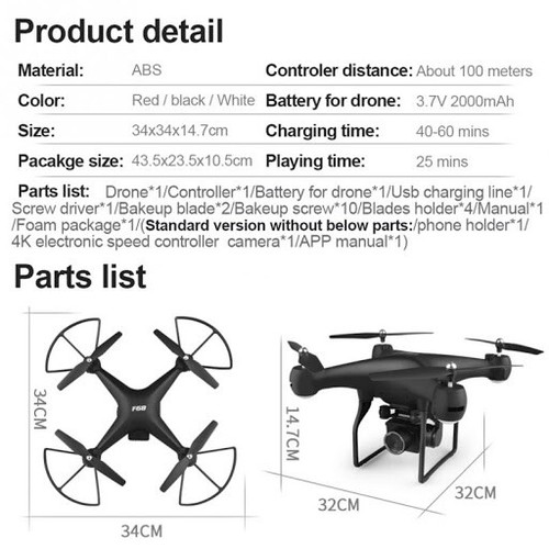 F68 RC Quadcopter Drone Flight FPV ESC WIFI 4k HD Photography Camera Bundle Kit! - Picture 11 of 12