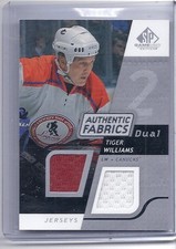 08-09 2008-09 SP GAME USED TIGER WILLIAMS DUAL AUTHENTIC FABRICS JERSEY CANUCKS