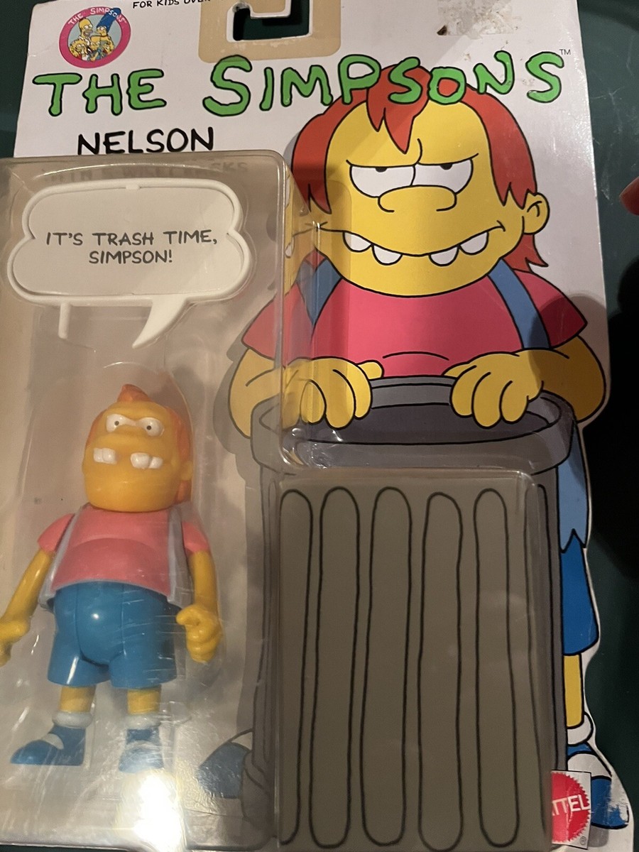 1990 New Mattel The Simpsons Nelson Action Figure Yellow Bubble