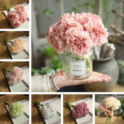 1 Bouquet Artificial Fake Peony Home Silk Flower Bridal Hydrangea Decor Wedding