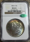 1884 O Toned Morgan $💎💎NGC MS 64 STAR+CAC💎💎Godzilla Toned Rainbow 💎💎VIDEO