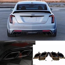 Black titanium For Cadillac CT5 20-21 2023 Rear Exhaust Muffler Pipe Tips 1Pair