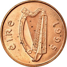 #74615 M&uuml;nze, IRELAND REPUBLIC, 2 Pence, 1995, VZ, Copper Plated Steel, KM:21a