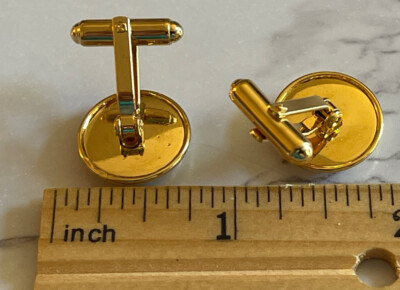 Vintage Gold Tone Black Men's Cufflinks & Tie Tack XY-47 | eBay