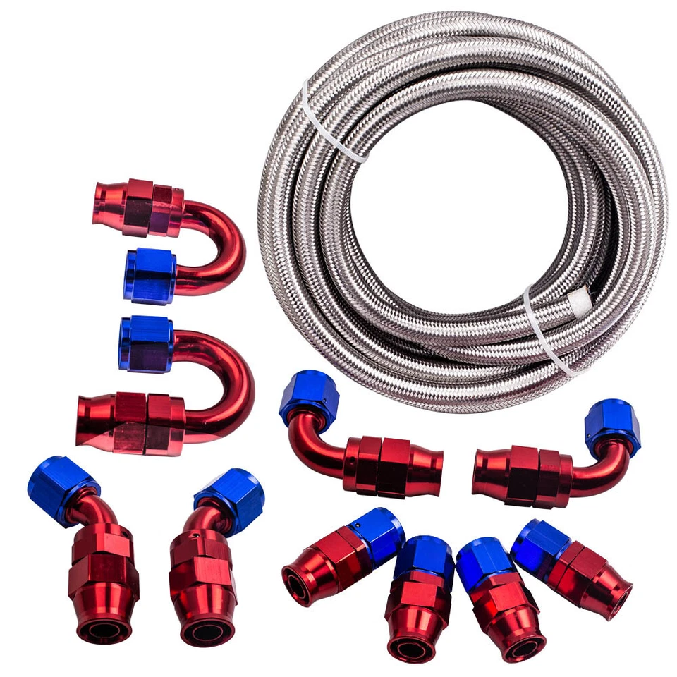 Universel 10AN 6M Oil Line Fuel Hose End Fittings Tuyau de carburant à huile Ki - Photo 1/4