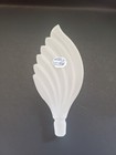 Vintage Art Deco Glass Perfume Bottle With Frosted Feather Stopper And Swirled  — photo 4