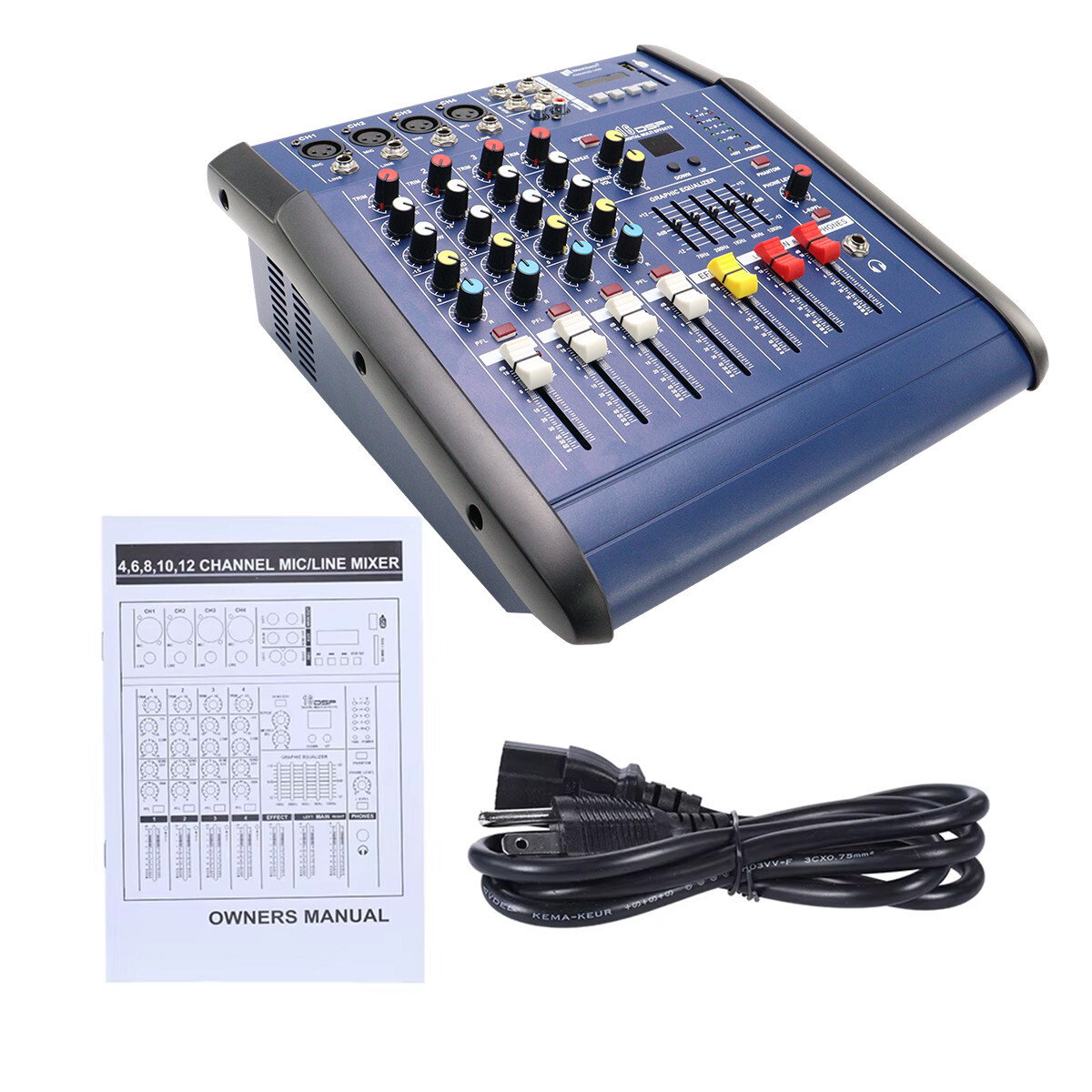 Pro 4 Channel Mixer w/Power Amplifier 800w w/Bluetooth Sound Package Powertable