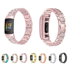 Bling Diamond Metal Strap Watch Band Wristband Bracelet For Fitbit Charge 5 