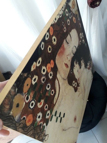 Quadro Legno Maternità Klimt Spessore 3 Cm - Foto 3 di 3