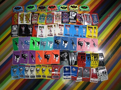 スケートボード Vision vtg skateboard sticker Rare Vintage Vision Skateboards Sticker LOT OF 4 100% Guaranteed