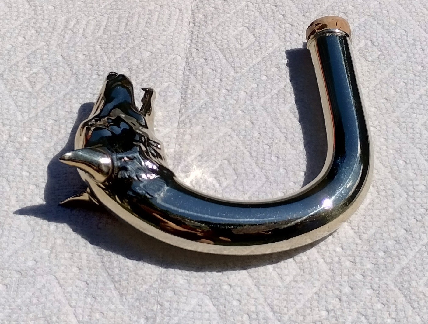 Dark Shadows Barnabas Collins Silver Alpacca Wolf Head Cane Top Unused