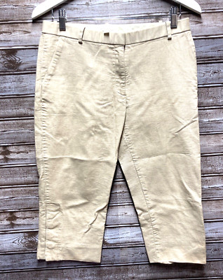 Marc Jacobs Button Ankle Ribbed Cropped Pants Sz 6 Tan Khaki Equestrian Staple