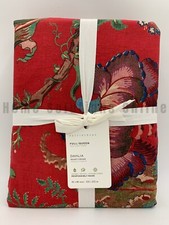 Pottery Barn Dahlia Floral Cotton Duvet Cover Red Multi Full Queen N178