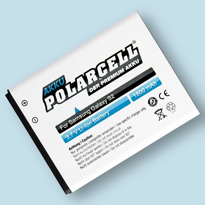 PolarCell Akku für Samsung Galaxy S2 i9100 S II Plus GT-i9105 EB-F1A2GBU Accu
