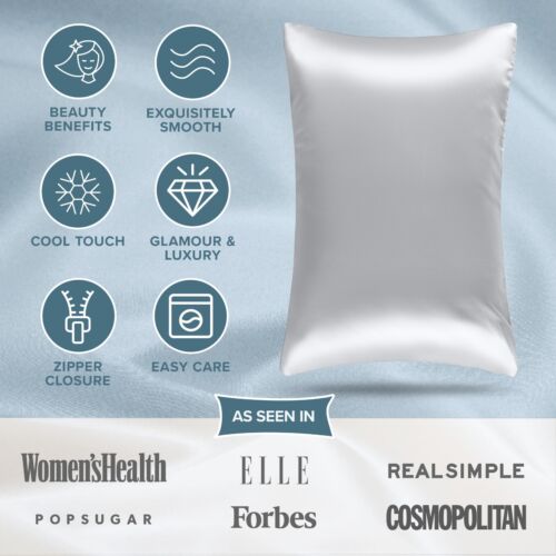 Fundas de almohada de poli satén Bare Home con cierre de cremallera - Paquete de 2 - Imagen 52 de 64