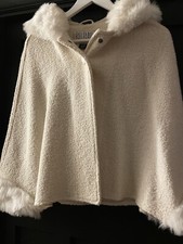Bill Blass Signature Cape Jacket Free Size Wool Bouchée Vintage Fur Vgc