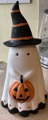 Halloween Geist Figur mit Kürbis & Hexenhut