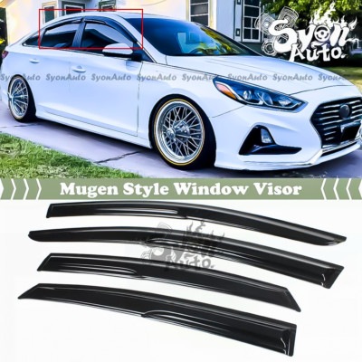 FITS 15-2019 HYUNDAI SONATA 3D WAVY JDM MUGEN STYLE WINDOW VISOR RAIN GUARD VENT