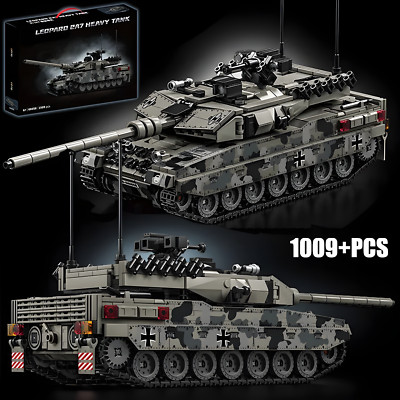 Leopard 2A7 Armee Kampfpanzer Bausteine Set 1009 Teile Militär WW2 Steine Spielzeug