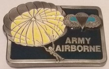 Army Airborne Belt Buckle with Parachute Paratrooper Unbranded