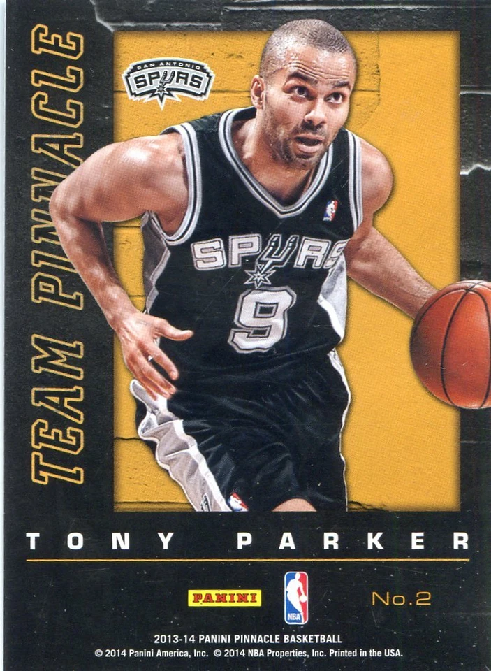 2013-14 PANINI PINNACLE TEAM RUSSELL WESTBROOK/TONY PARKER NO. 2 INSERT PARALLEL - Image 2 of 3