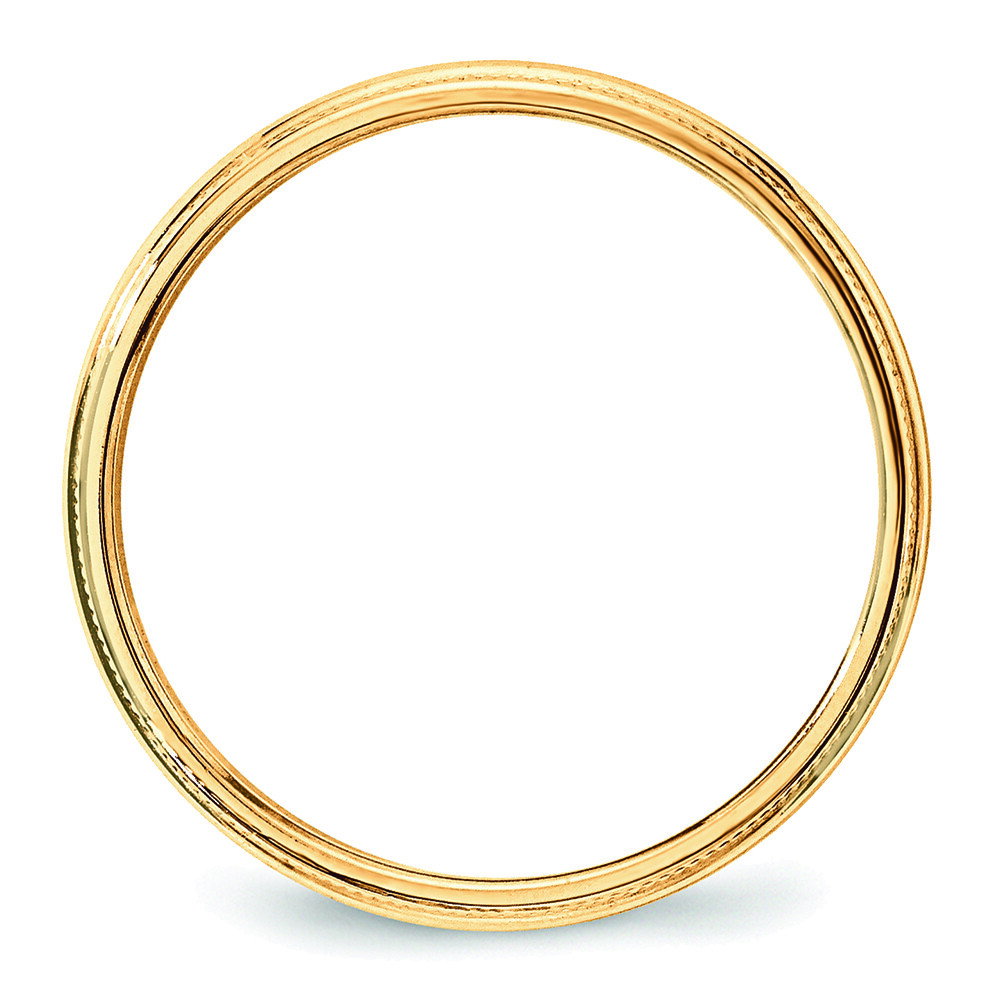 Lex & Lu 10K Yellow Gold Milgrain Half Round Band Ring - 3mm Wide, Solid Gold Wedding Band - View #4