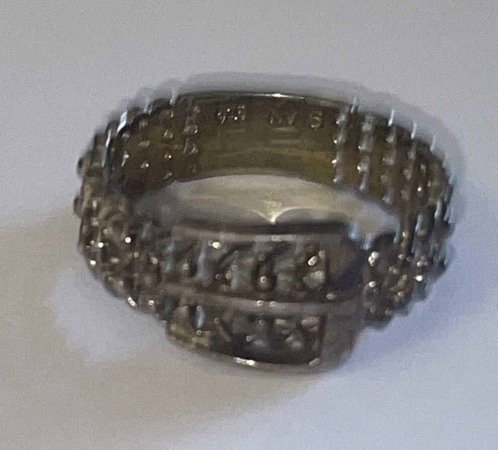 Belt Shaped Solid Sterling Silver 925 Ring Size 6… - image 2