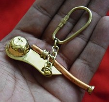 Whistle Key Chain Solid Brass And Copper Whistle Maritime Bosun Naut Gift BM429