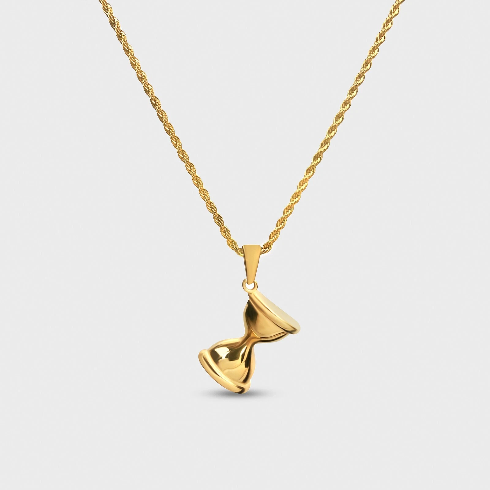 Collier pendentif sablier en or 18 carats fait main bijoux intemporels cadeau unique