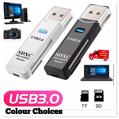 USB 3.0 SD Speicherkartenleser High Speed SDHC SDXC MMC Micro SD WEISS