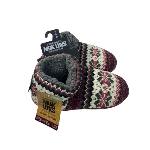 Lazy One Slippers Adult Women's Horse Fair Isle Mukluk Soft Knit