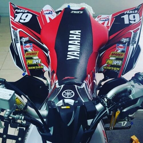 Yamaha YFZ450R YFZ 450R seat cover ultragrip 2009-2020 black red white anti slip - Picture 3 of 4