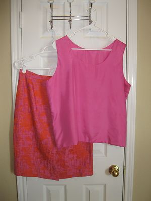 BERGAMO by EBI Jacquard Skirt and Separate Sleeveless Tank ~ Sz 12 ~ Gorgeous!