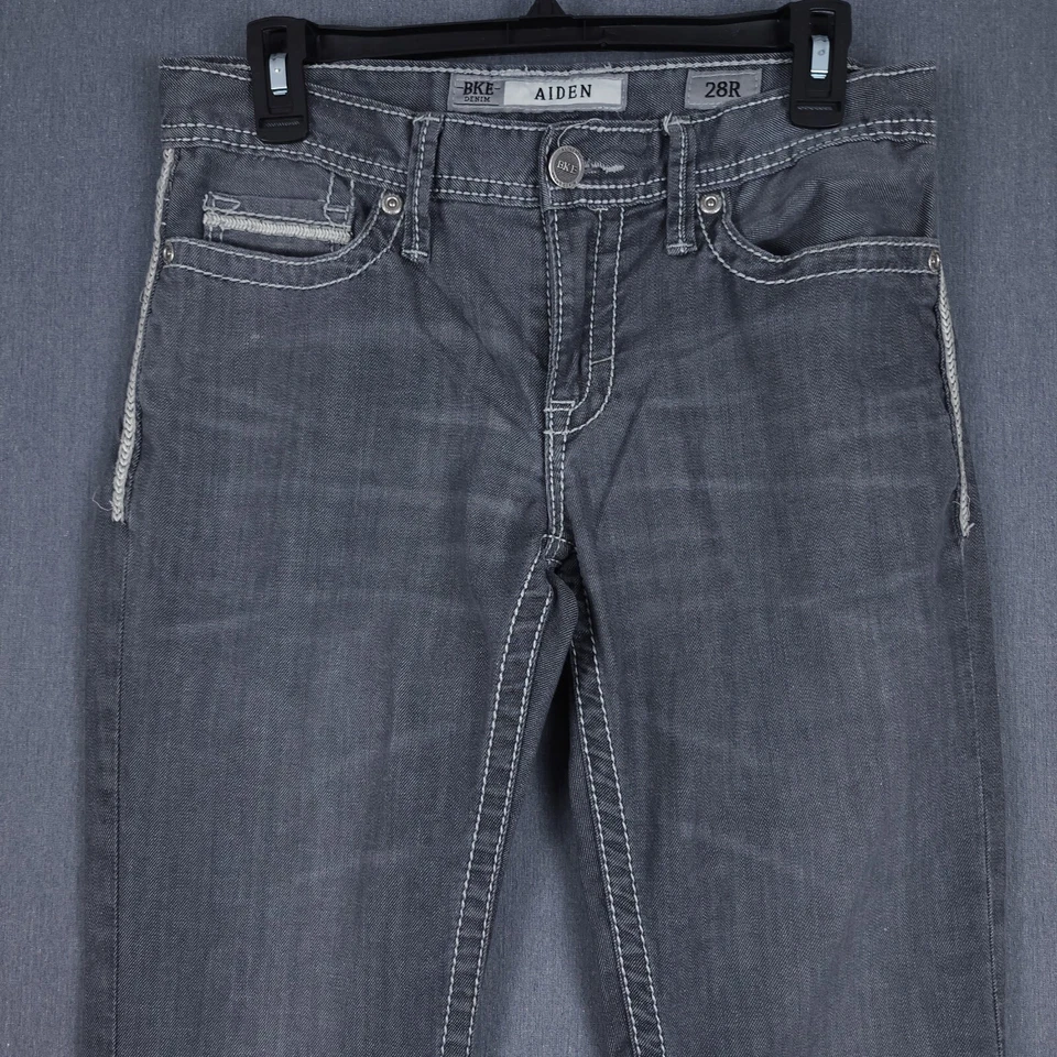 BKE Aiden Jeans Mens 28R (Fits 30x32) Gray Boot Stretch Denim Buckle - Image 2 of 4